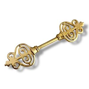 Ginnie Johansen Gold Key Shaped Brooch